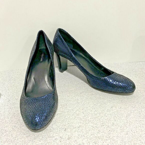 Calvin Klein Babe High Heels Pumps Ladies Navy Blue Career Shoes US 10M AS IS - Picture 2 of 9